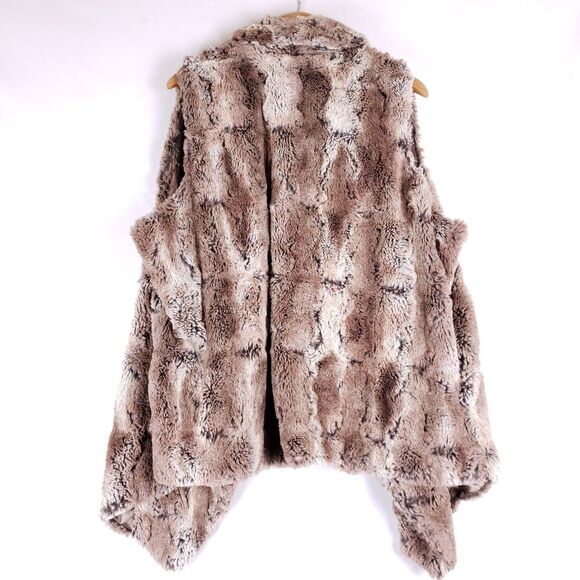 Fabulous Furs Faux Fur Vest Womens 3X Brown Super Soft Wrap Lined Cozy Layering - Picture 6 of 10
